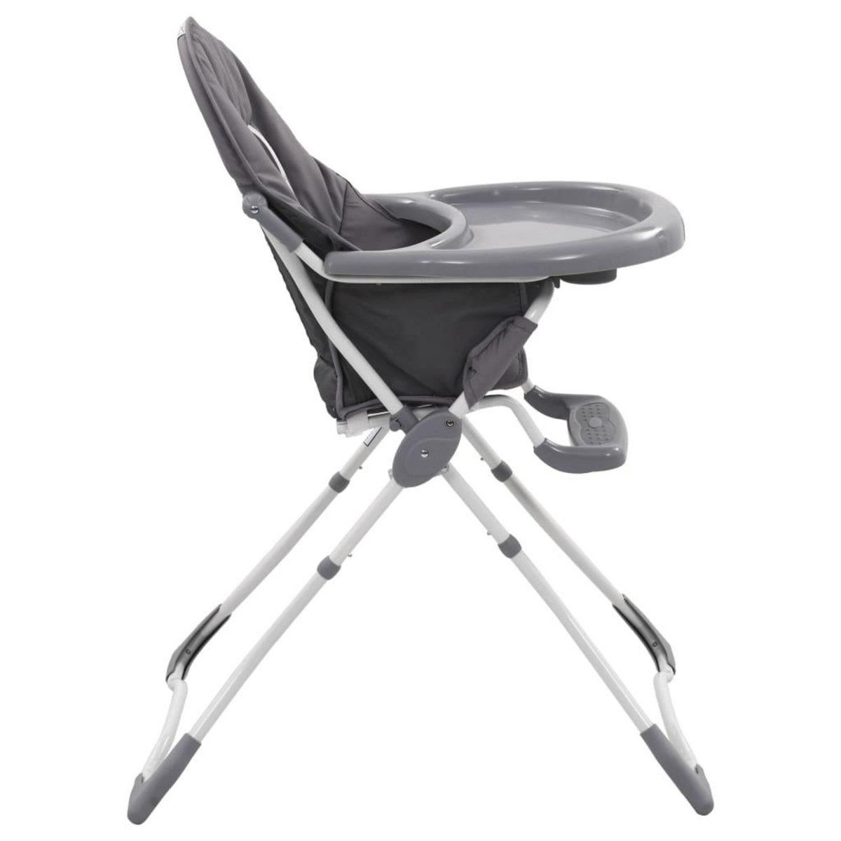 VIDAXL Chaise haute pour bebe Gris et blanc