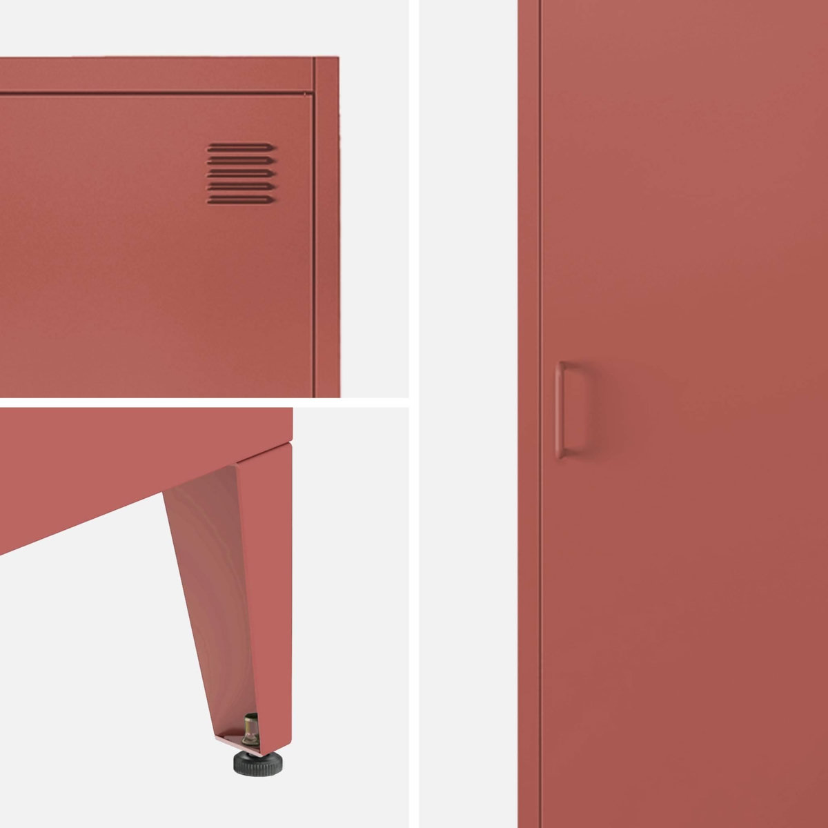 SWEEEK Armoire chambre industrielle métal, 4 espaces de rangement