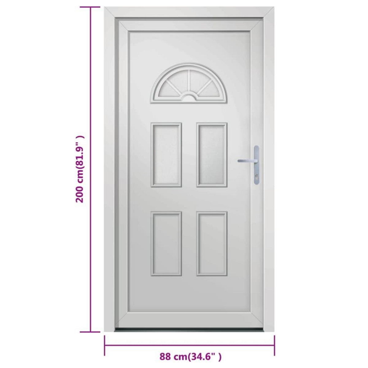 VIDAXL Porte d'entree Blanc 88x200 cm PVC