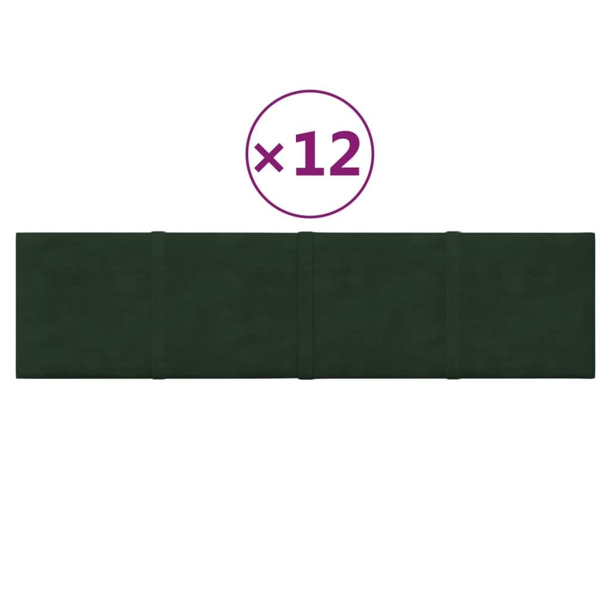 Voir la diapositive 2 : VIDAXL Panneaux muraux 12 pcs Vert fonce 60x15 cm Velours 1,08 m^2