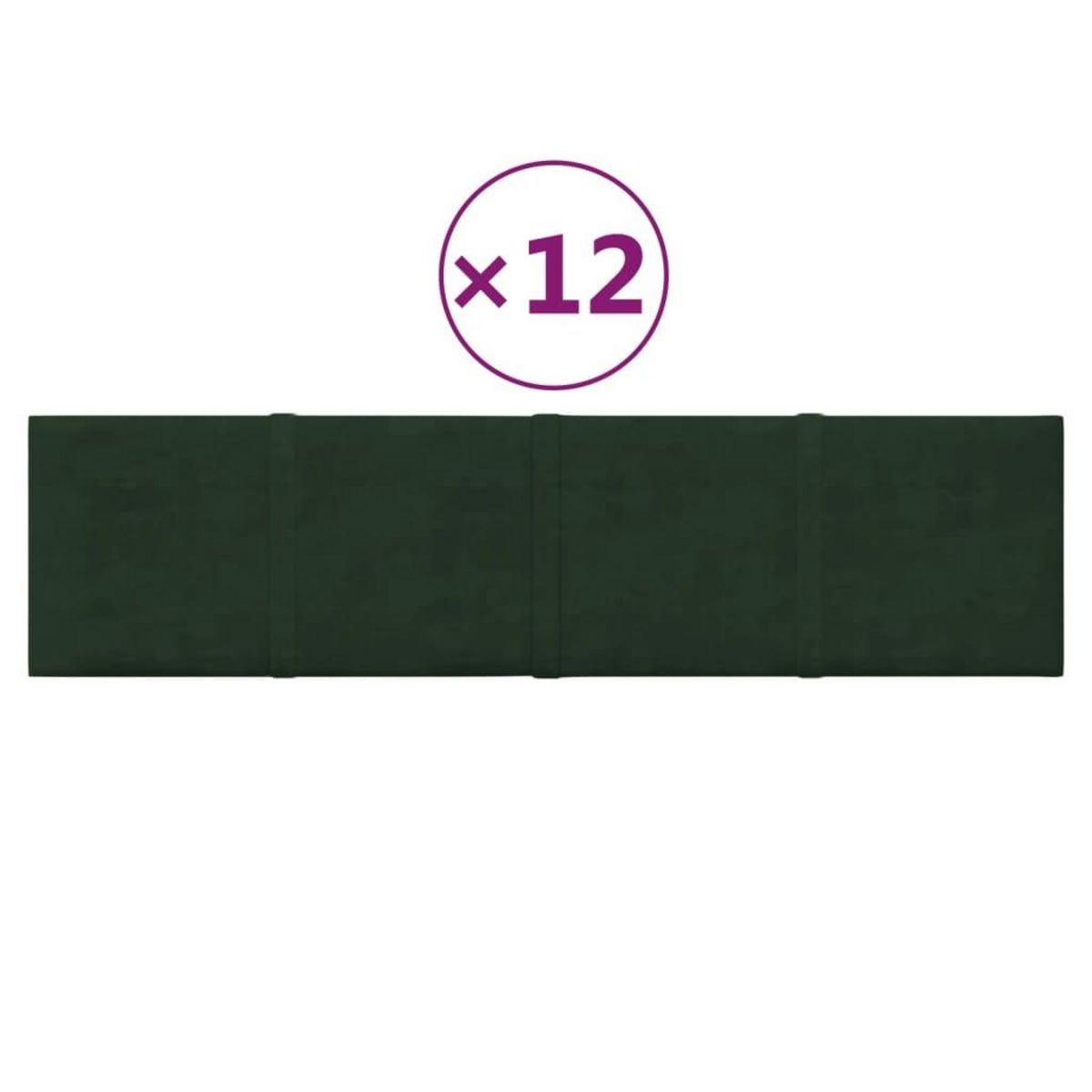 VIDAXL Panneaux muraux 12 pcs Vert fonce 60x15 cm Velours 1,08 m^2