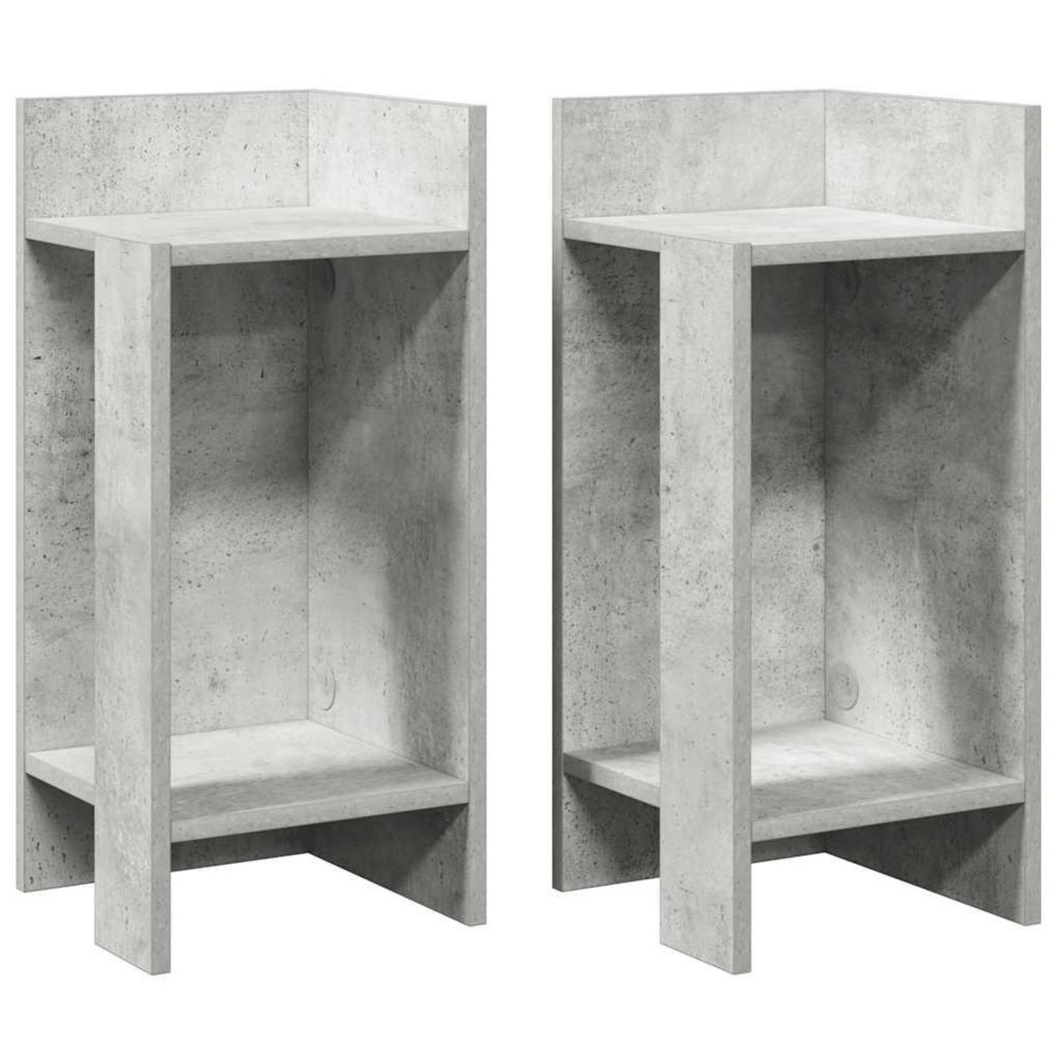 VIDAXL Tables d'appoint 2 pcs avec etagere gris beton 25,5x27x60 cm