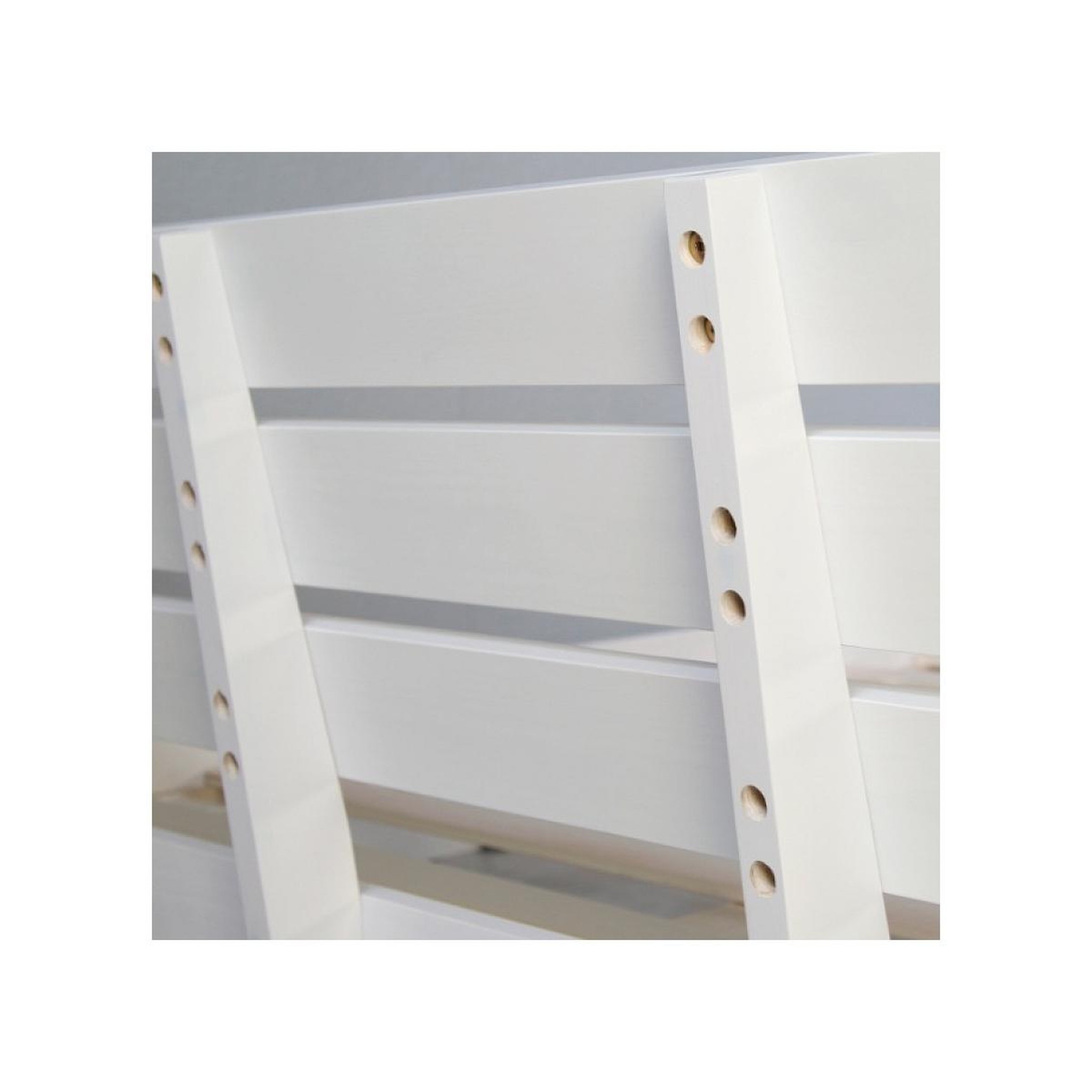 Voir la diapositive 3 : HomeStyle4U Lit double en bois 120 x 200 cm blanc
