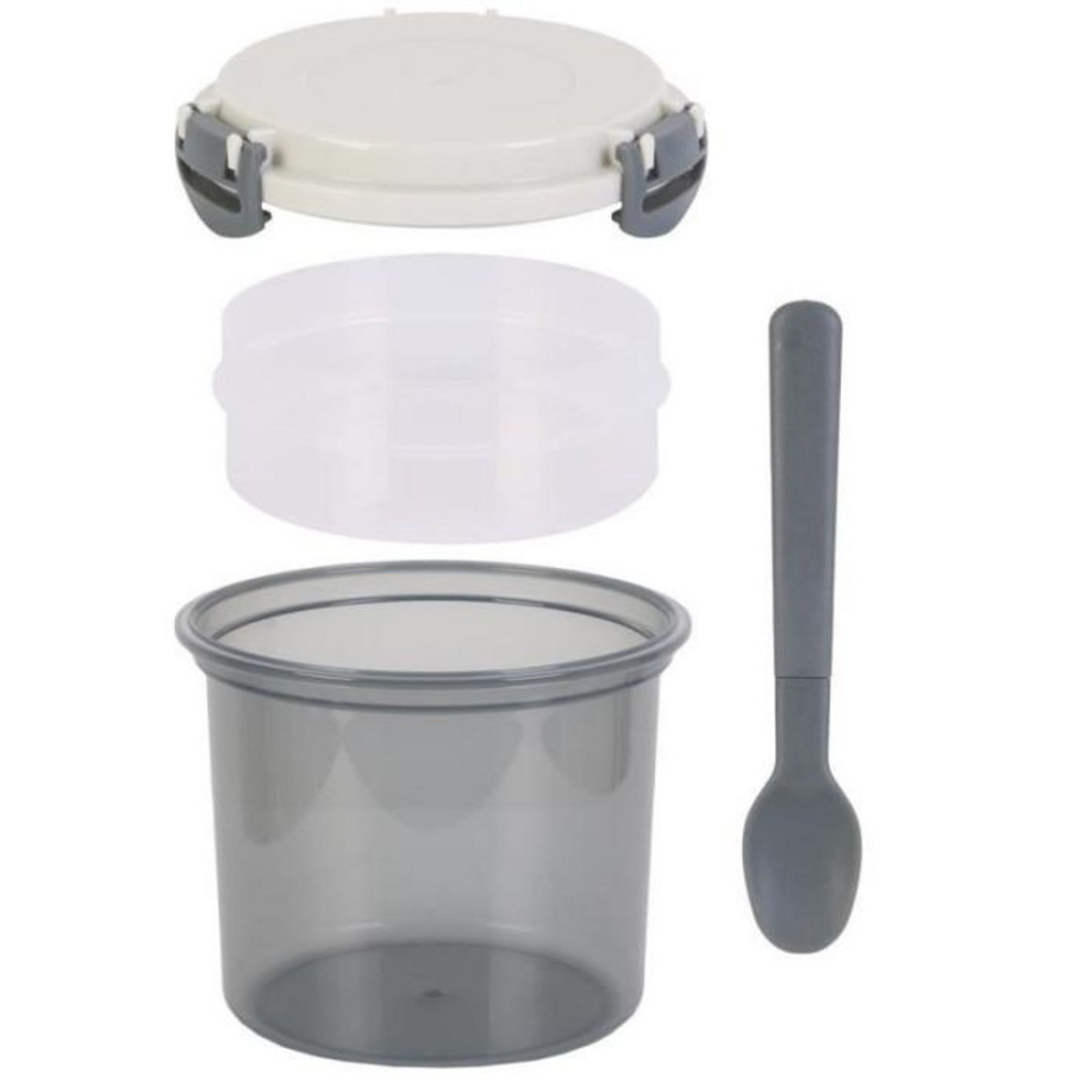 Paris Prix Boîte de Repas & Cuillère  Lunch Box  60cl Gris