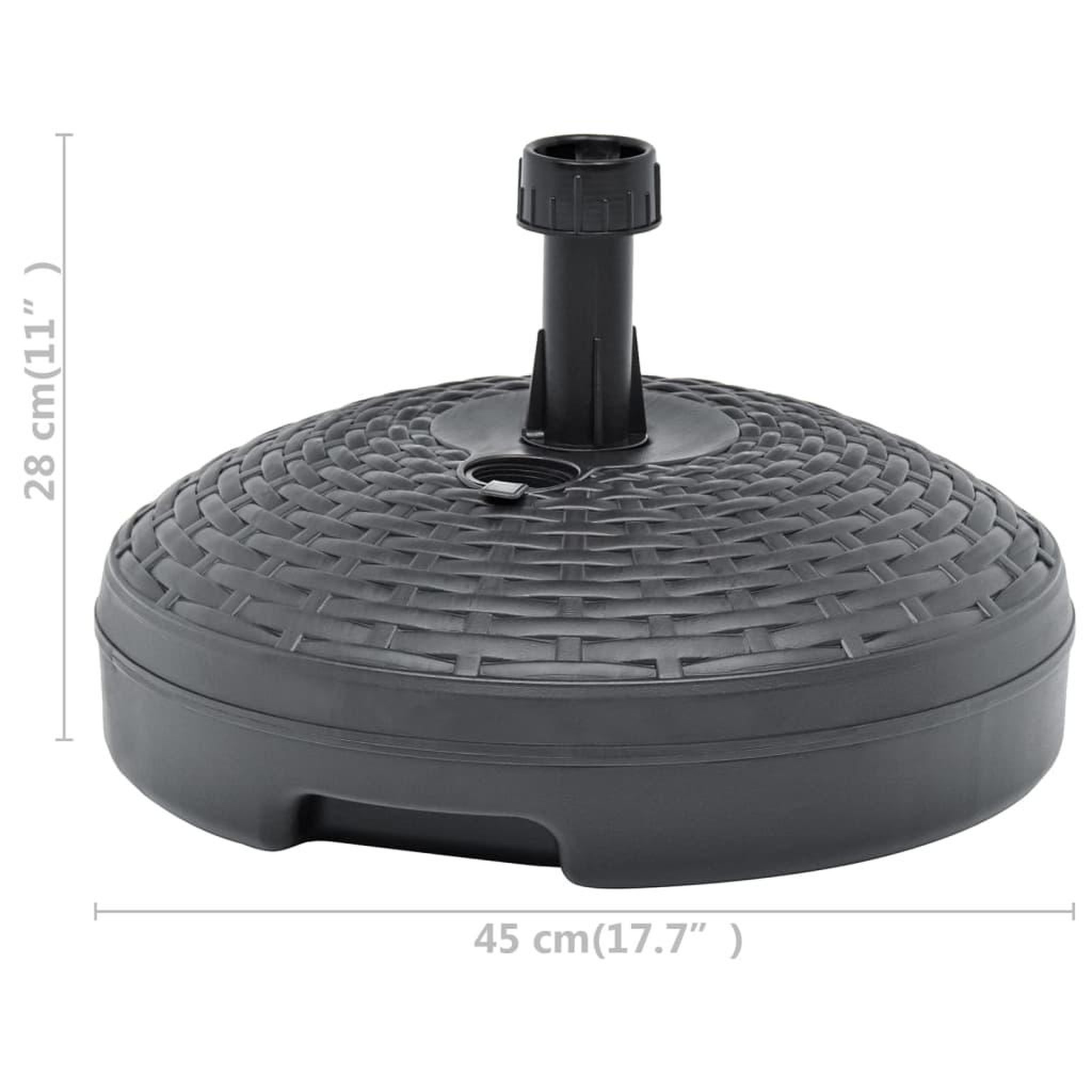 Voir la diapositive 6 : VIDAXL Socle de parasol rempli de sable/d'eau 20 L Plastique rotin