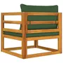 VIDAXL Chaise de jardin avec coussins verts bois massif d'acacia