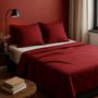 Voir la diapositive 2 : Home collection Drap plat 100% coton uni