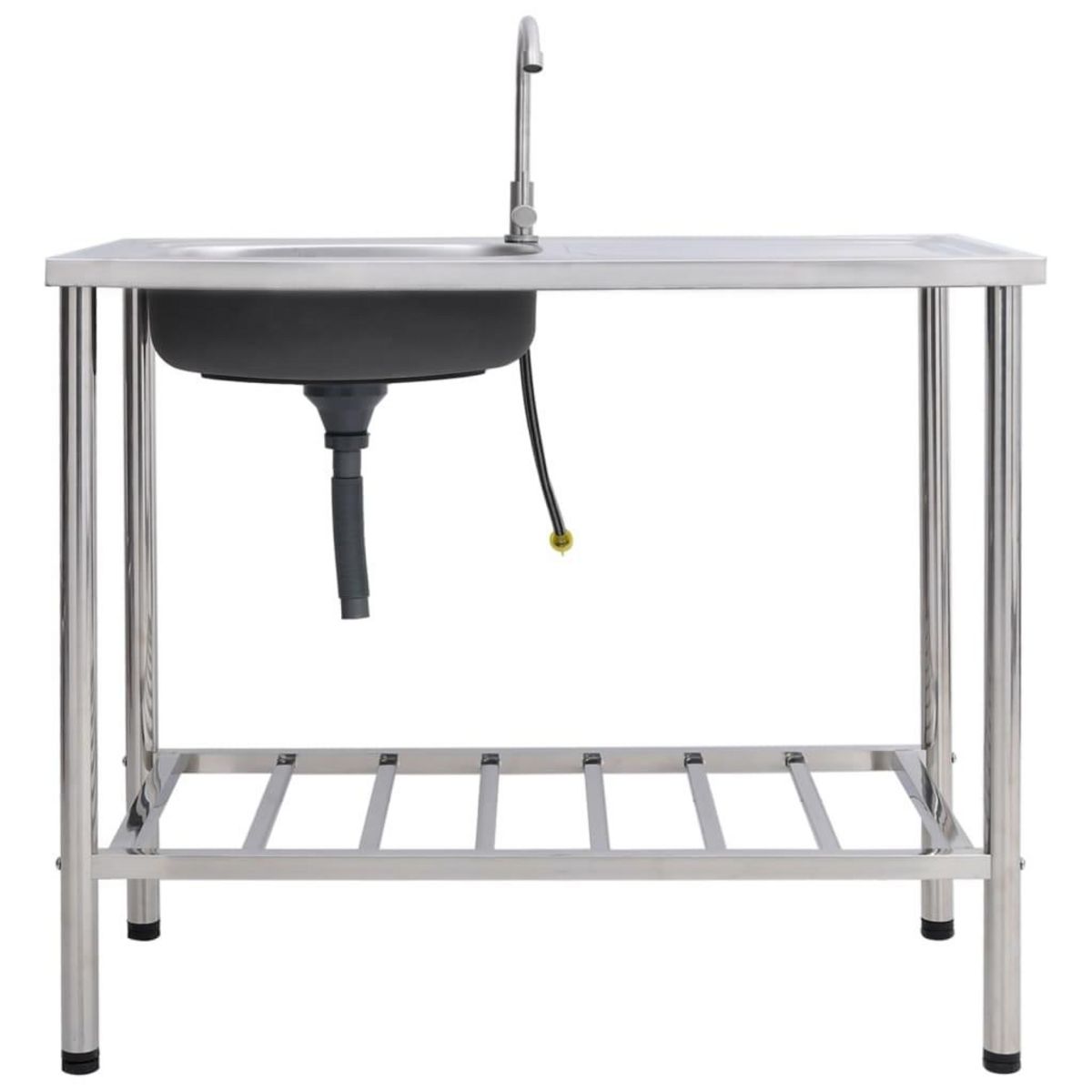 VIDAXL Evier de camping Seul lavabo avec robinet Acier inoxydable