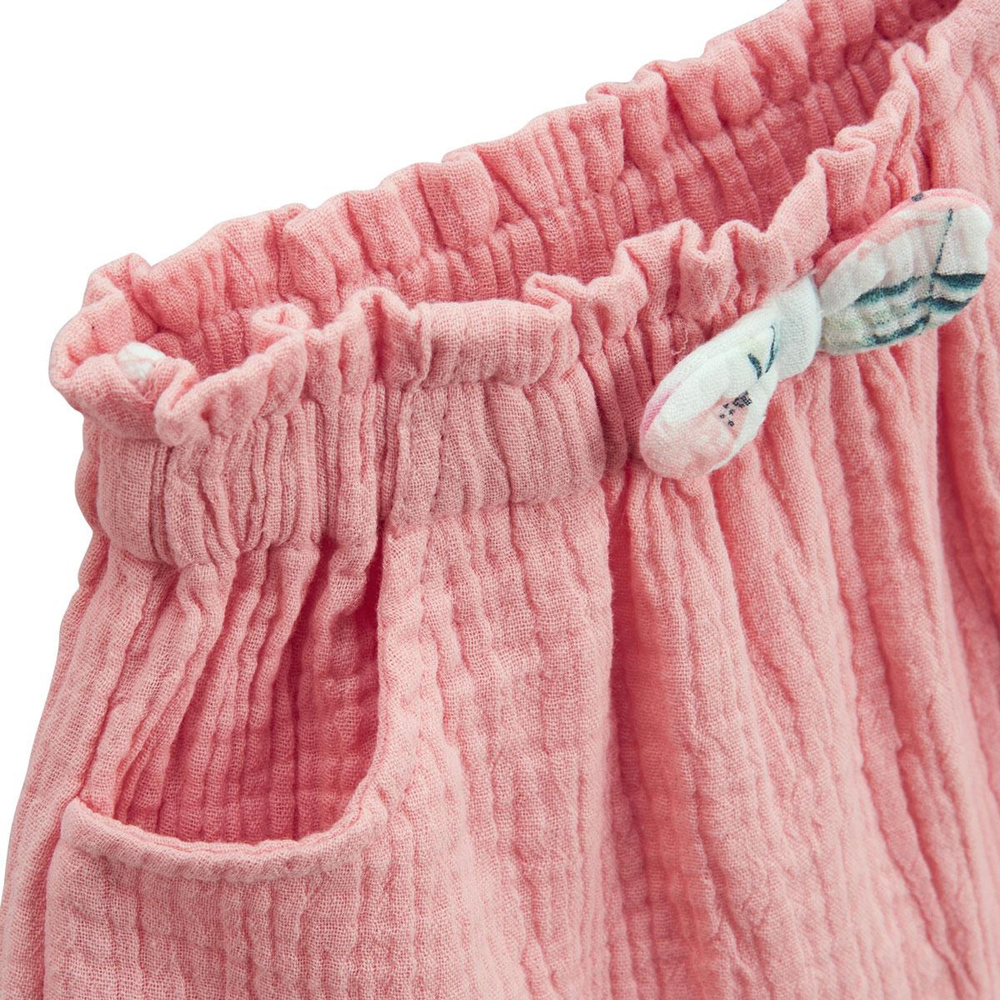 Voir la diapositive 3 : Petit Béguin Jupe enfant rose en gaze de coton caraïbes
