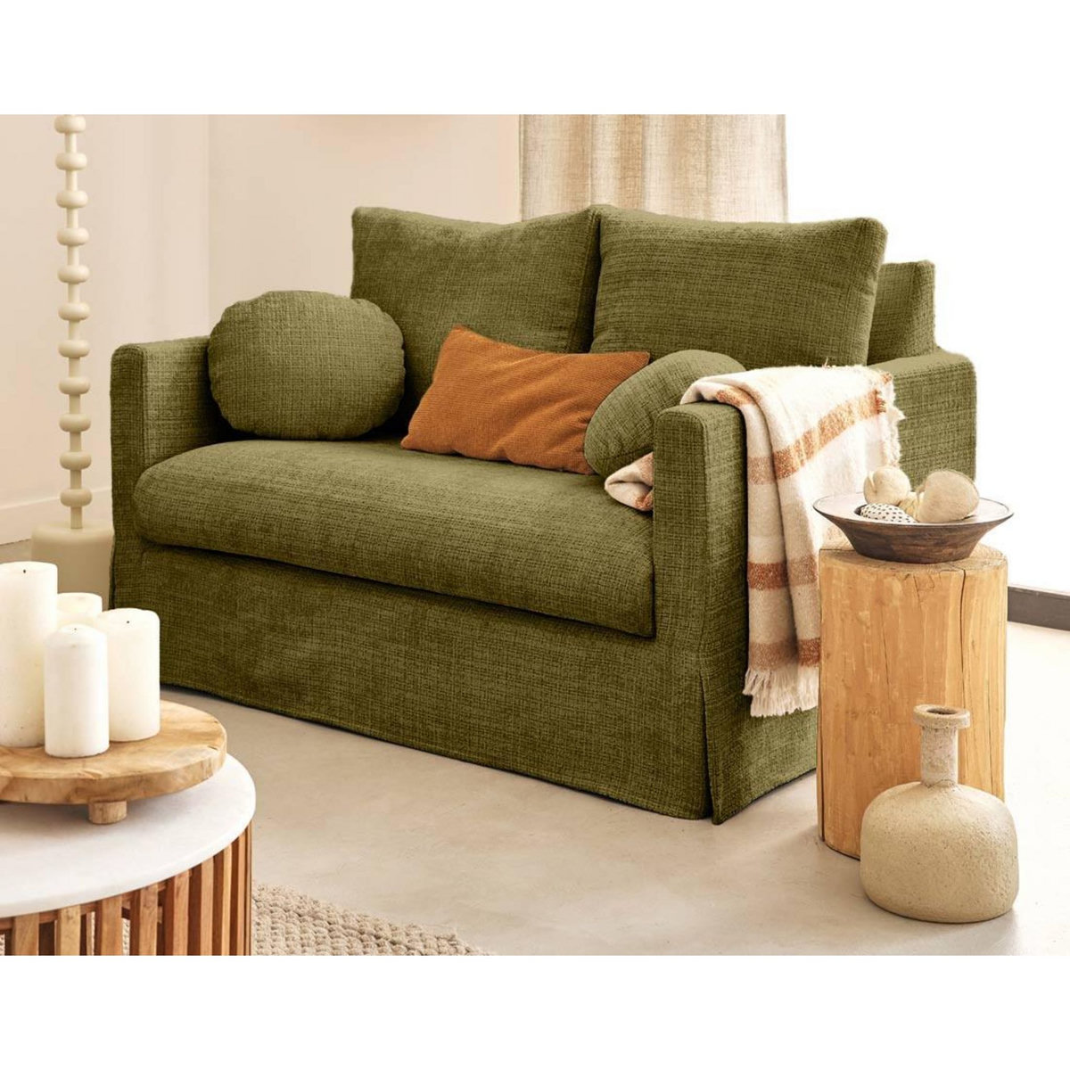 LISA DESIGN Serena - canapé droit déhoussable 2 places en velours texturé