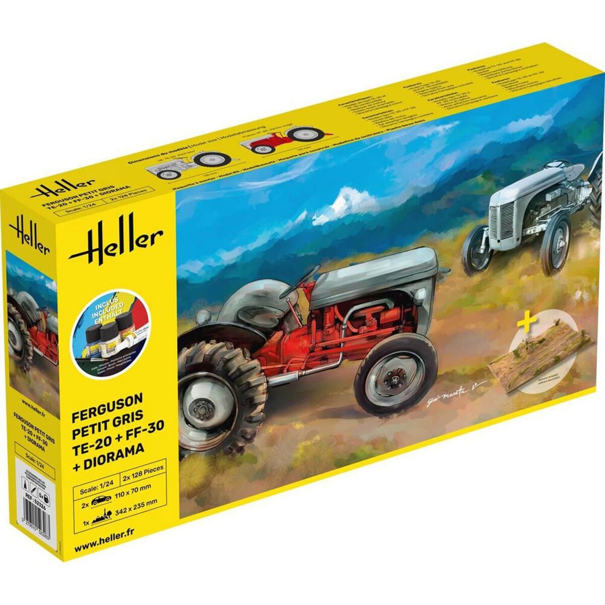 Heller Maquette tracteur : Starter Kit : 2 x Ferguson Petit Gris et Diorama  pas cher 