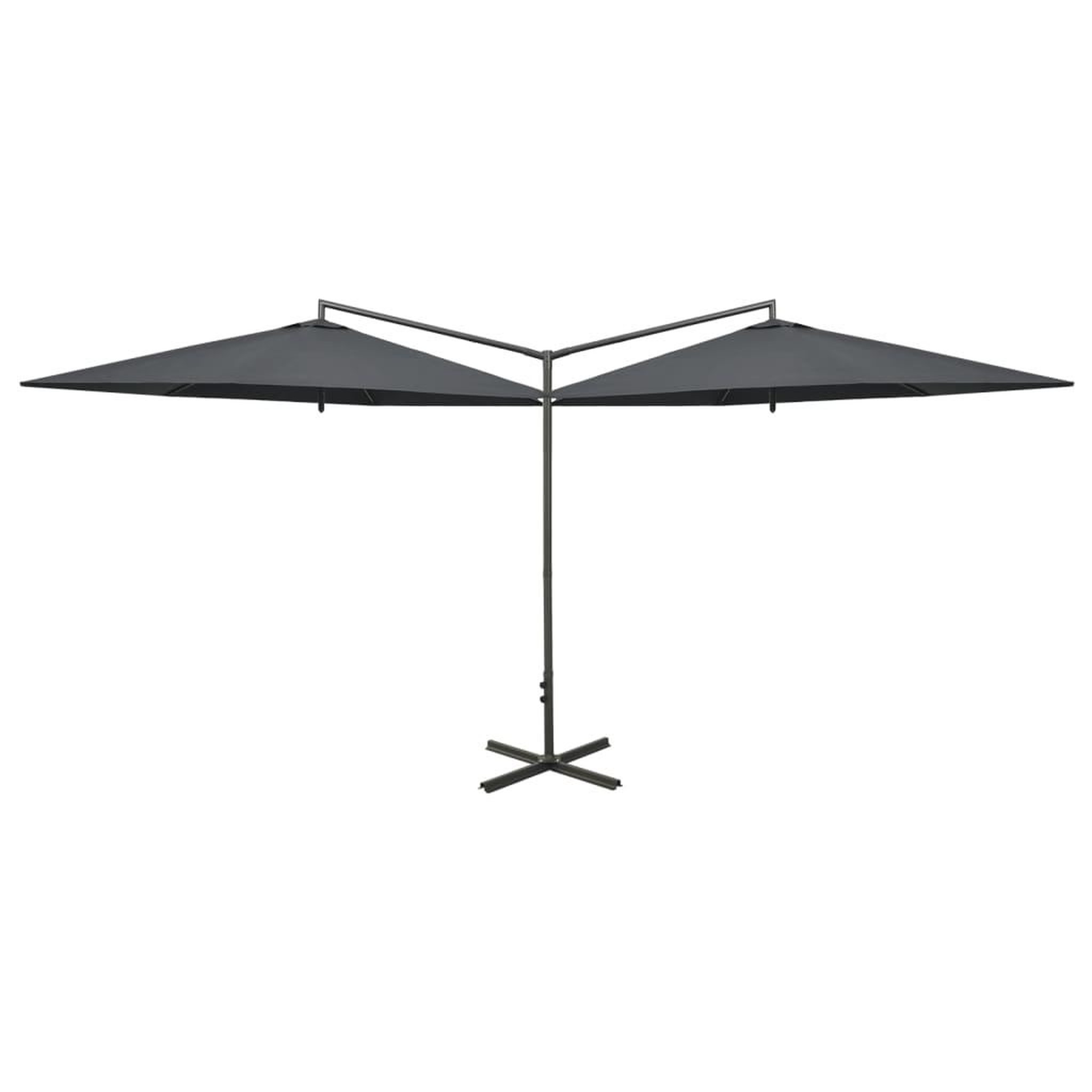 Voir la diapositive 2 : VIDAXL Parasol de jardin double avec mat en acier anthracite 600 cm