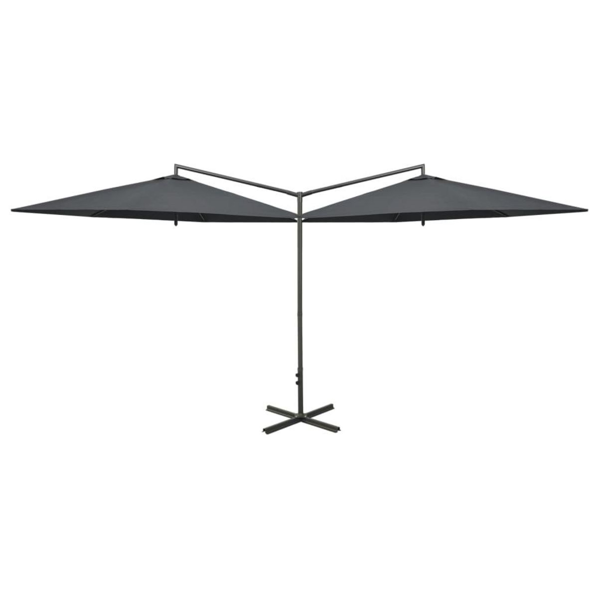 VIDAXL Parasol de jardin double avec mat en acier anthracite 600 cm