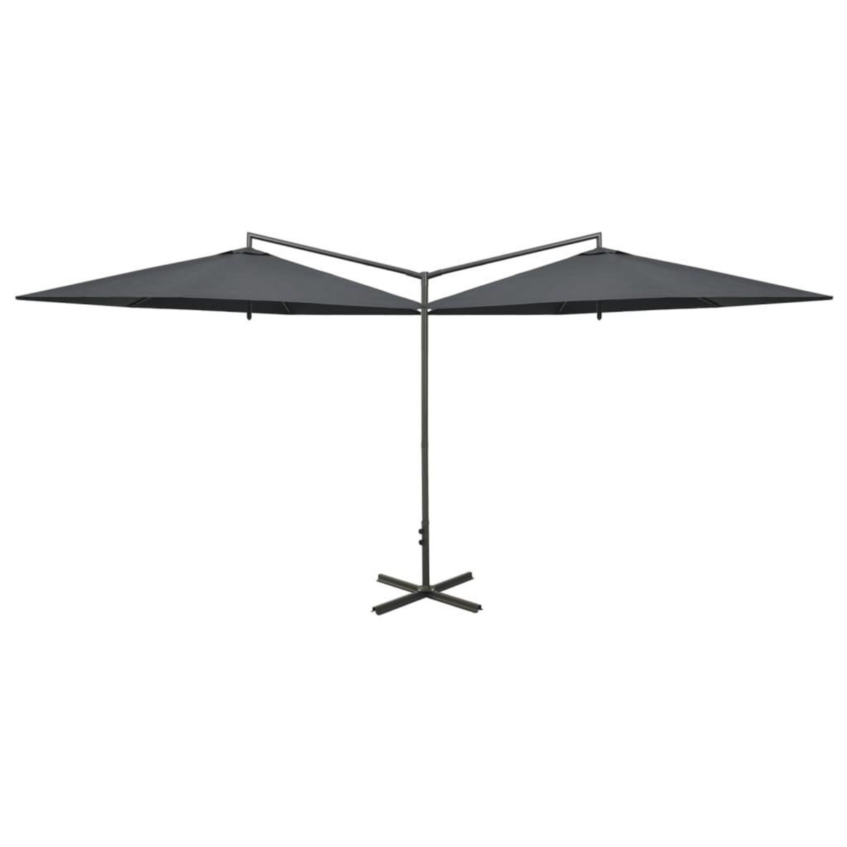 VIDAXL Parasol de jardin double avec mat en acier anthracite 600 cm