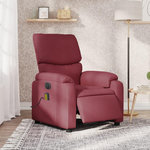 VIDAXL Fauteuil de massage inclinable electrique Rouge bordeaux Tissu