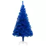 VIDAXL Arbre de Noël artificiel pre-eclaire et boules bleu 210 cm PVC