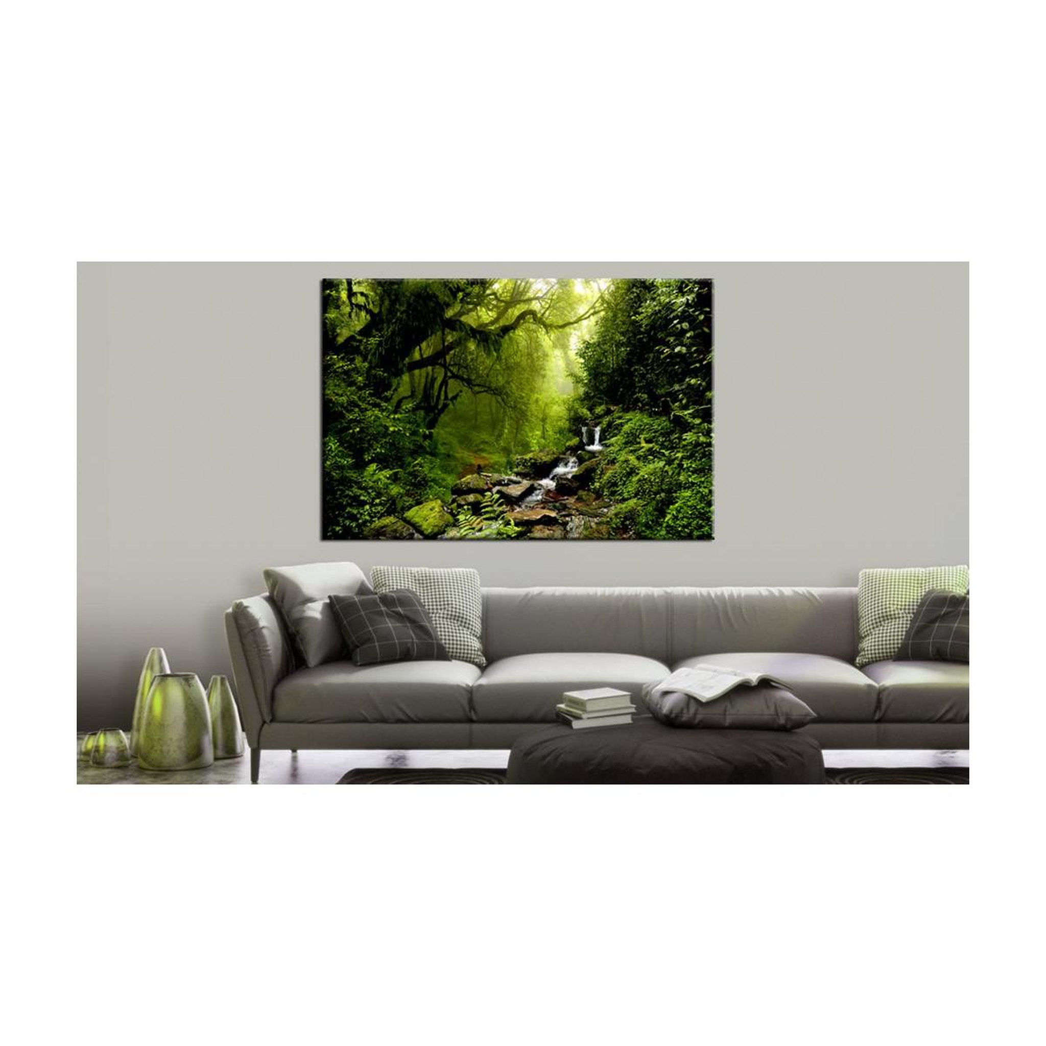 Voir la diapositive 2 : Paris Prix Tableau imprimé  waterfall in the forest