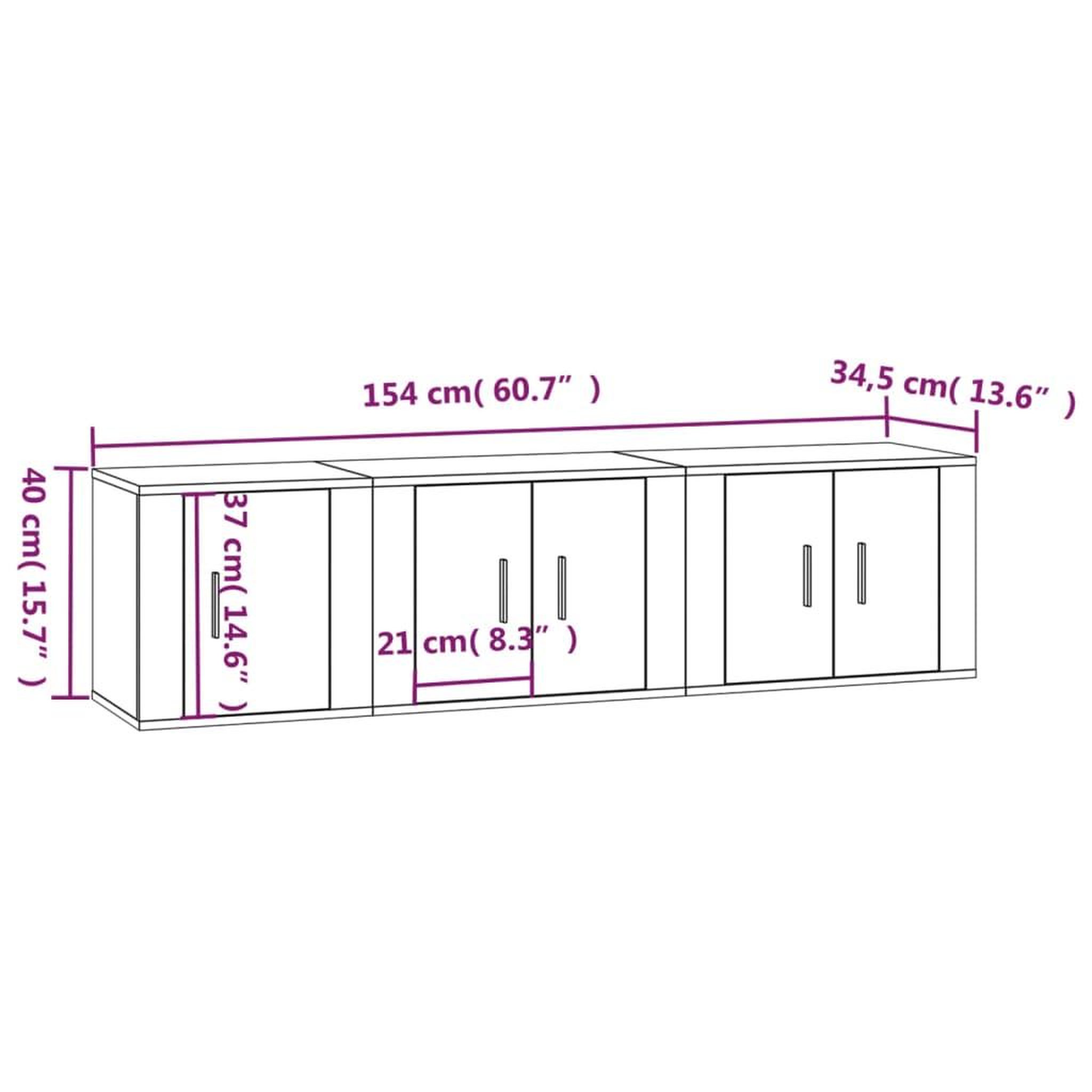 Voir la diapositive 6 : VIDAXL Ensemble de meubles TV 3 pcs Blanc Bois d'ingenierie