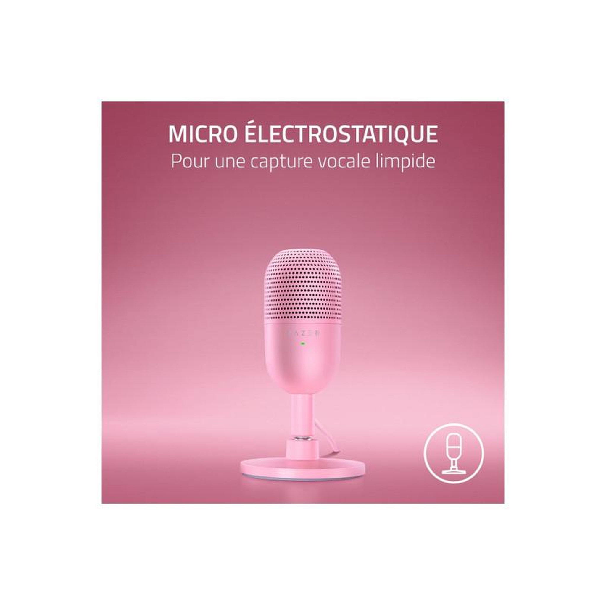 Voir la diapositive 2 : Razer Microphone Razer Seiren V3 Mini Quartz