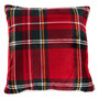 Voir la diapositive 1 : ACTUEL Coussin déco double face Sherpa/Ecossais 