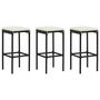 Voir la diapositive 3 : VIDAXL Ensemble de bar de jardin avec coussins 4 pcs Noir