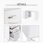 Voir la diapositive 6 : HOMCOM Bureau d'angle bureau droit modulable 2 en 1 bureau informatique tiroirs x 3 + 2 niches MDF blanc