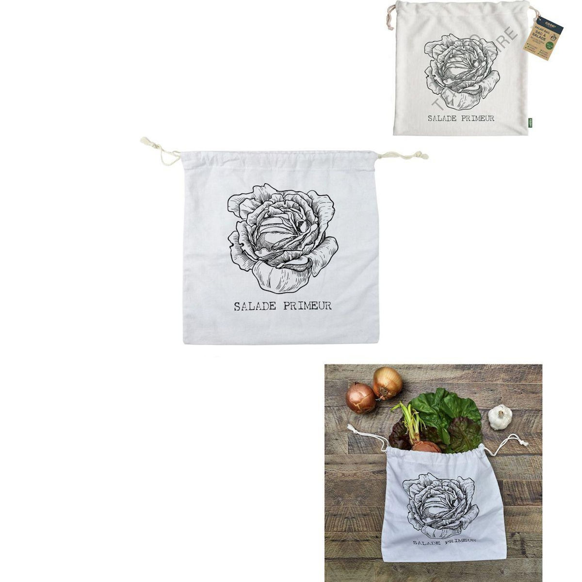 COOK CONCEPT Lunch bag conservation salade en coton 35x35c