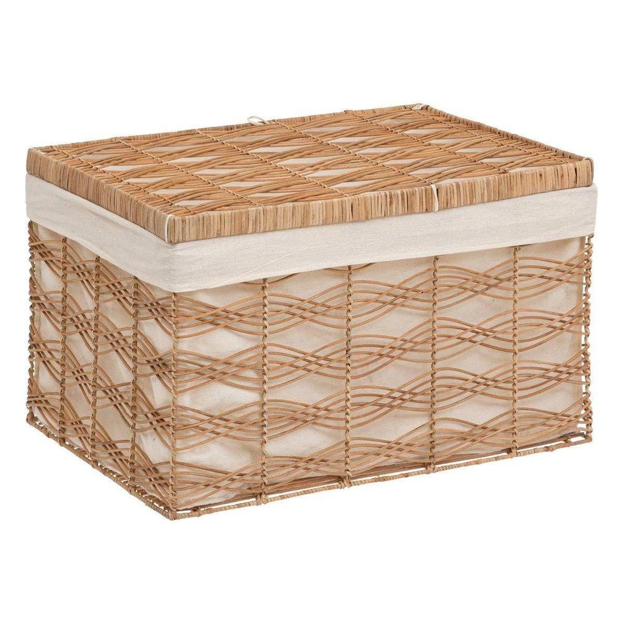 Voir la diapositive 4 : ATMOSPHERA Lot de 3 malles en rotin  rosy  59cm naturel