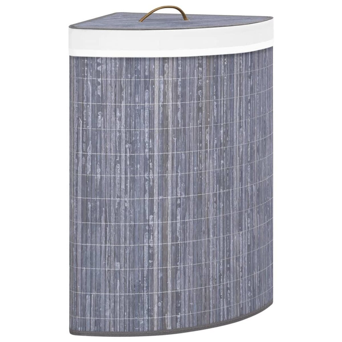 VIDAXL Panier a linge d'angle Bambou Gris 60 L