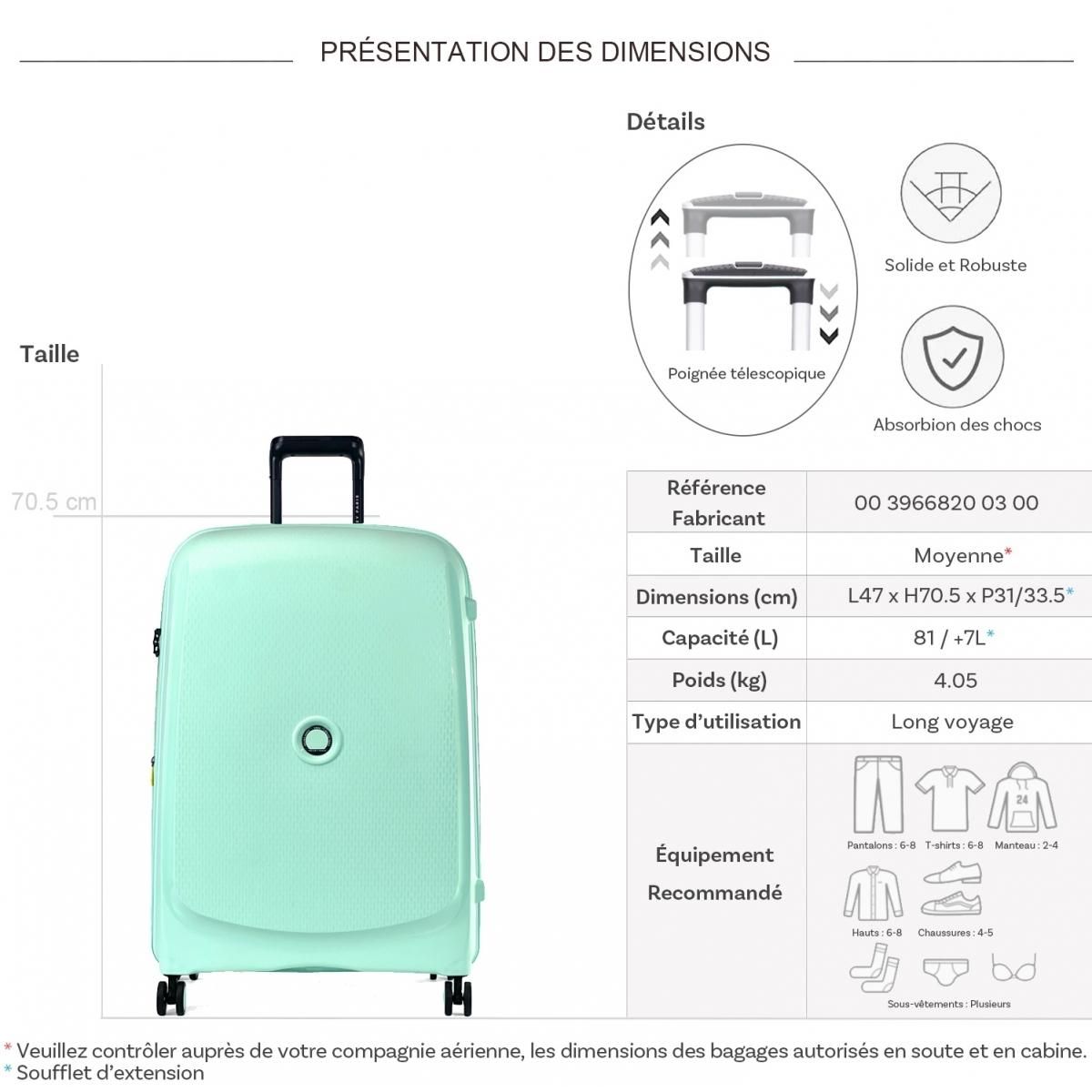 Delsey Valise rigide Beaumont TSA Polypropylène 70.5cm