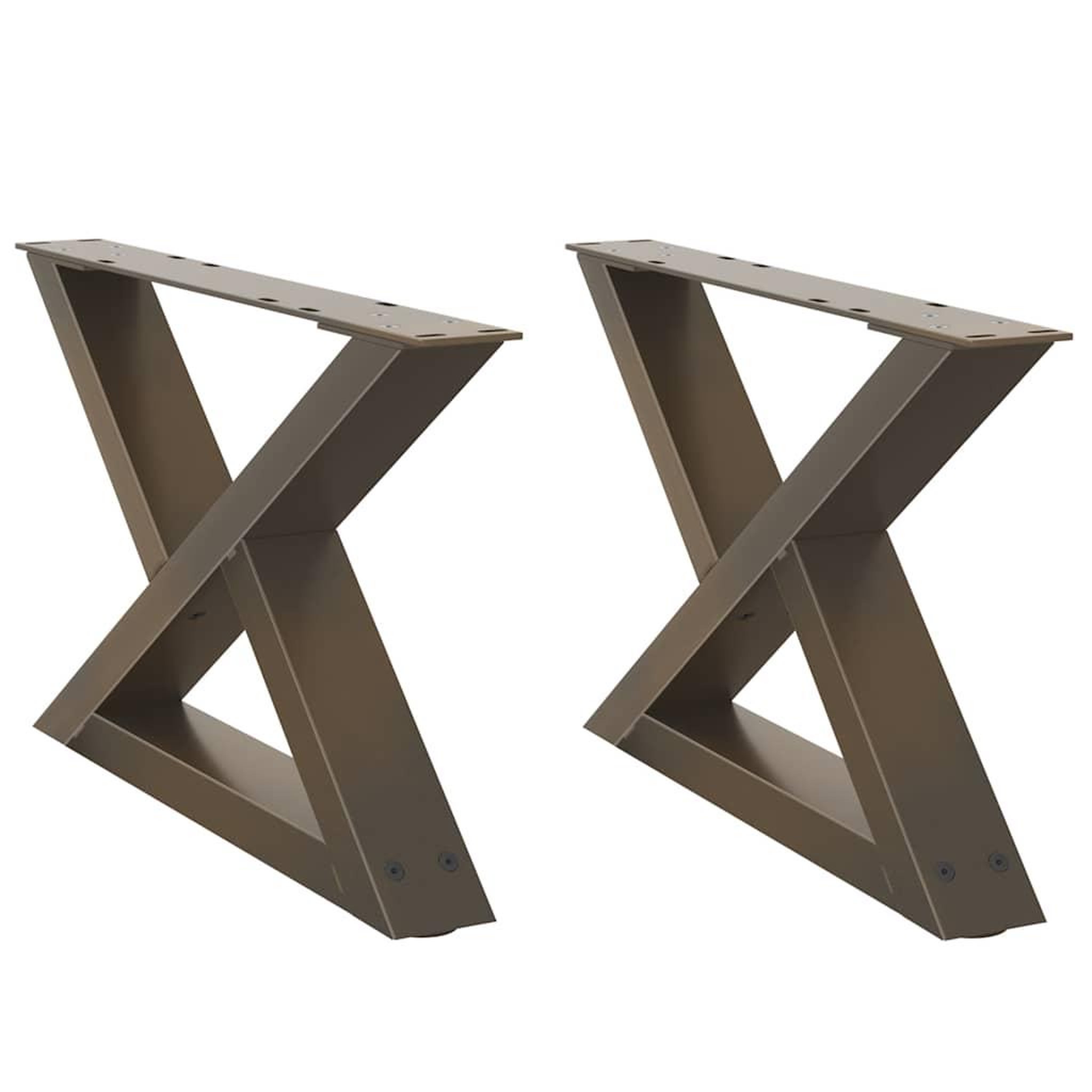 Voir la diapositive 2 : VIDAXL Pieds de table basse 2 pcs acier naturel 60x(30-31,3) cm acier