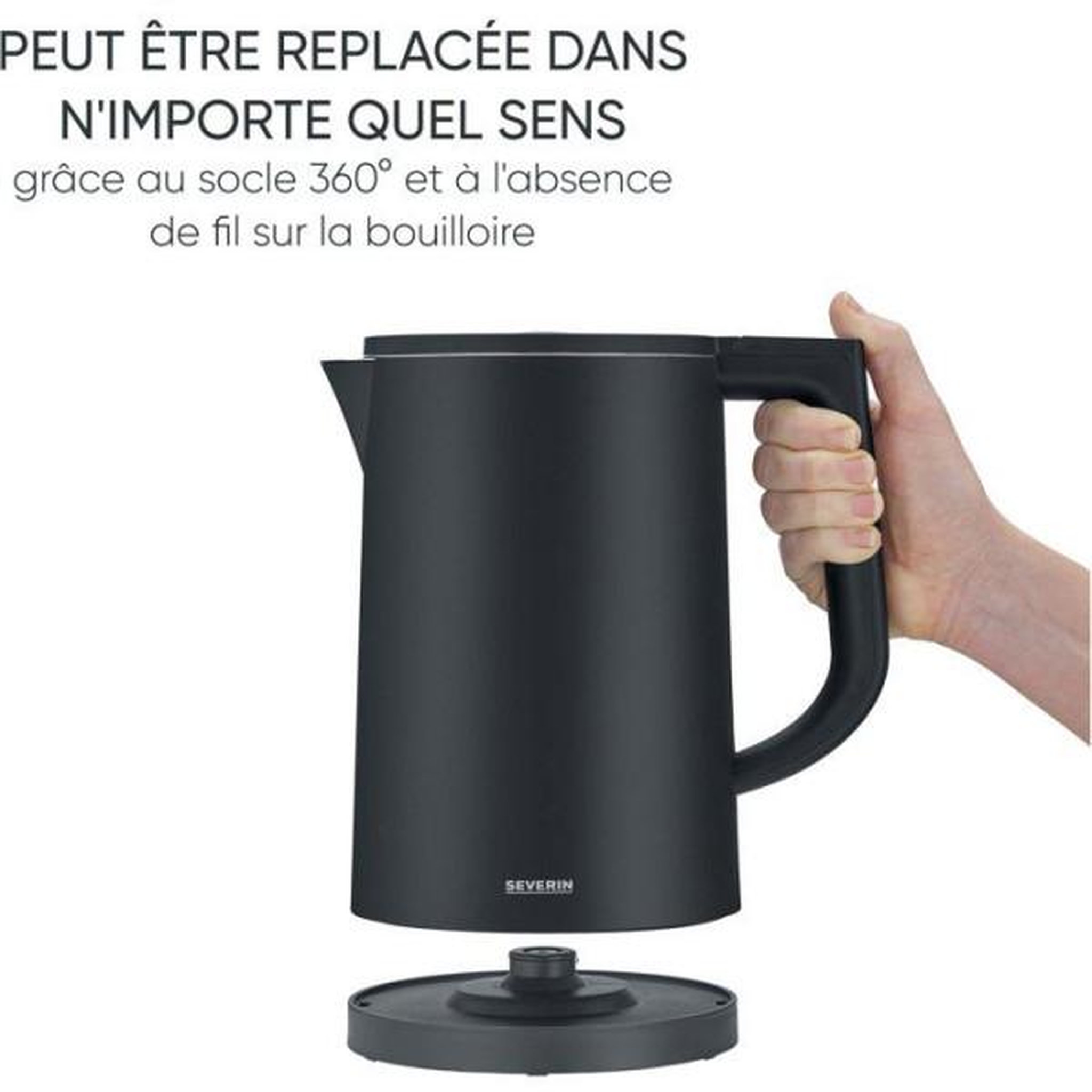 Voir la diapositive 6 : SEVERIN Bouilloire sans fil 1.7l 2200w noir - WK3483
