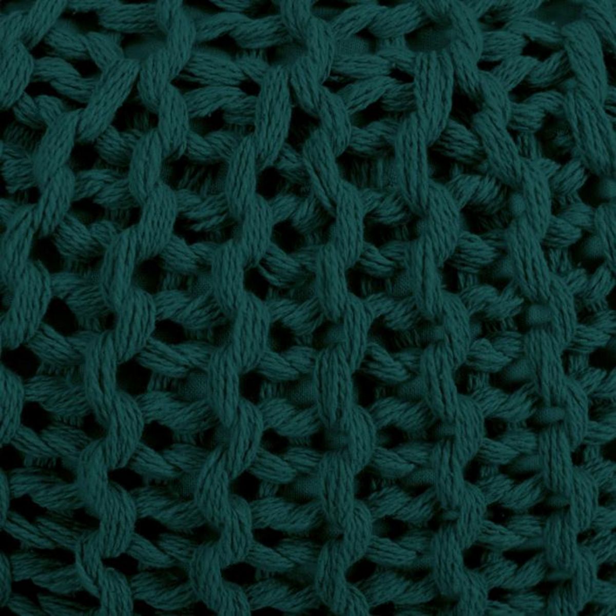 Rendez vous déco Pouf tricot rond en coton jaune moutarde D40 cm - Elisa