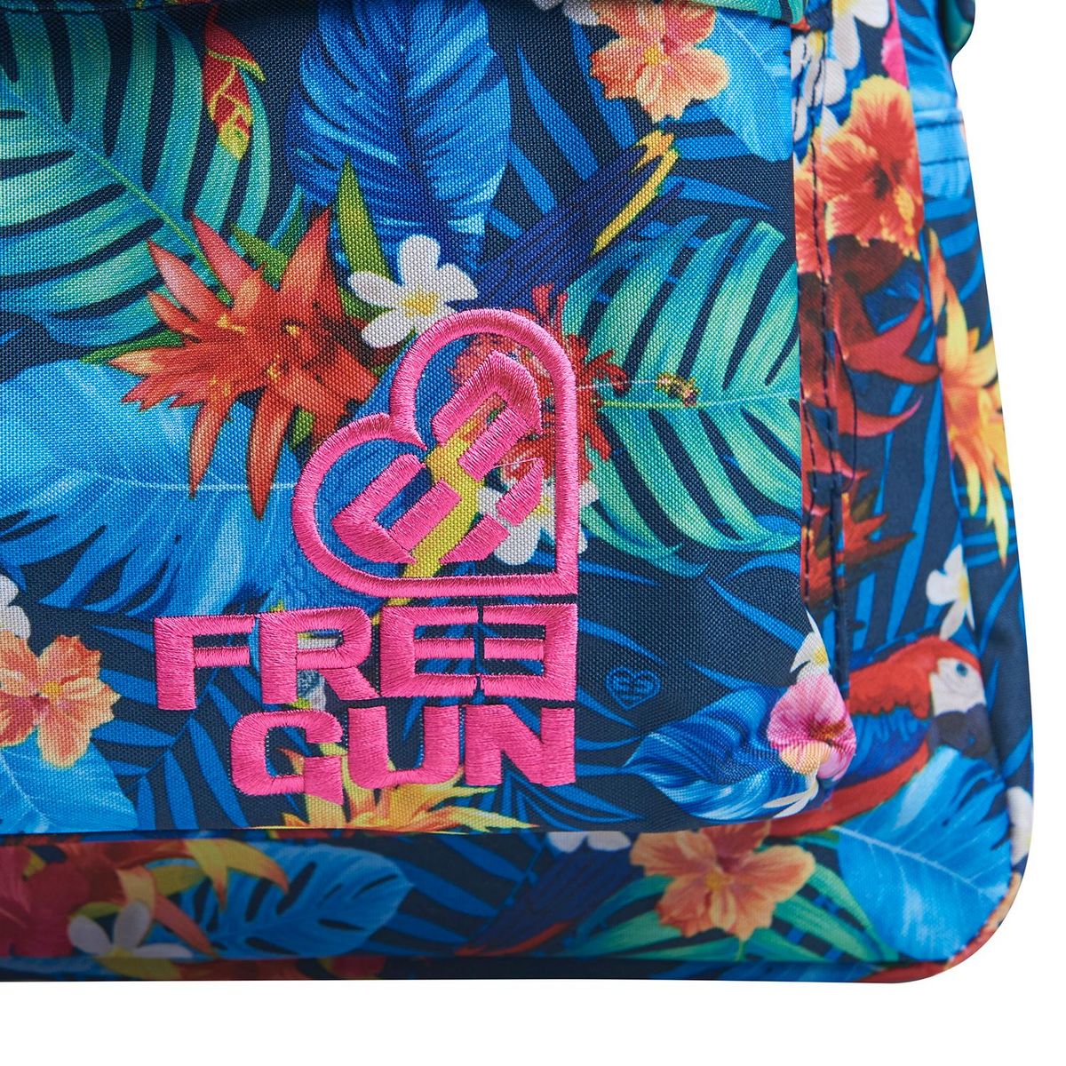 FREEGUN Sac à dos 1 compartiment bleu motifs fleurs 