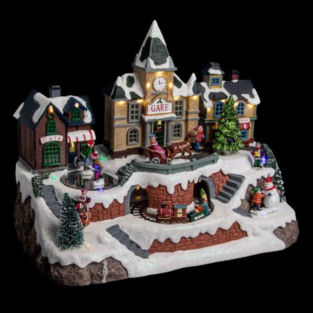 FEERIC LIGHT & CHRISTMAS Village de Noël Gare  Square  35cm Multicolore