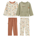 Petit Béguin Lot de 2 pyjamas enfant 2 pièces Kansas City. Coloris disponibles : Vert