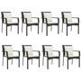 Voir la diapositive 4 : VIDAXL Ensemble a manger jardin 9pcs et coussins noir resine tressee