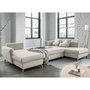Voir la diapositive 2 : BEST MOBILIER Lagom - canapé d'angle panoramique - convertible - avec coffre - en tissu - 7 places - droit