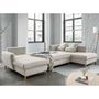 Voir la diapositive 2 : BEST MOBILIER Lagom - canapé d'angle panoramique - convertible - avec coffre - en tissu - 7 places - droit