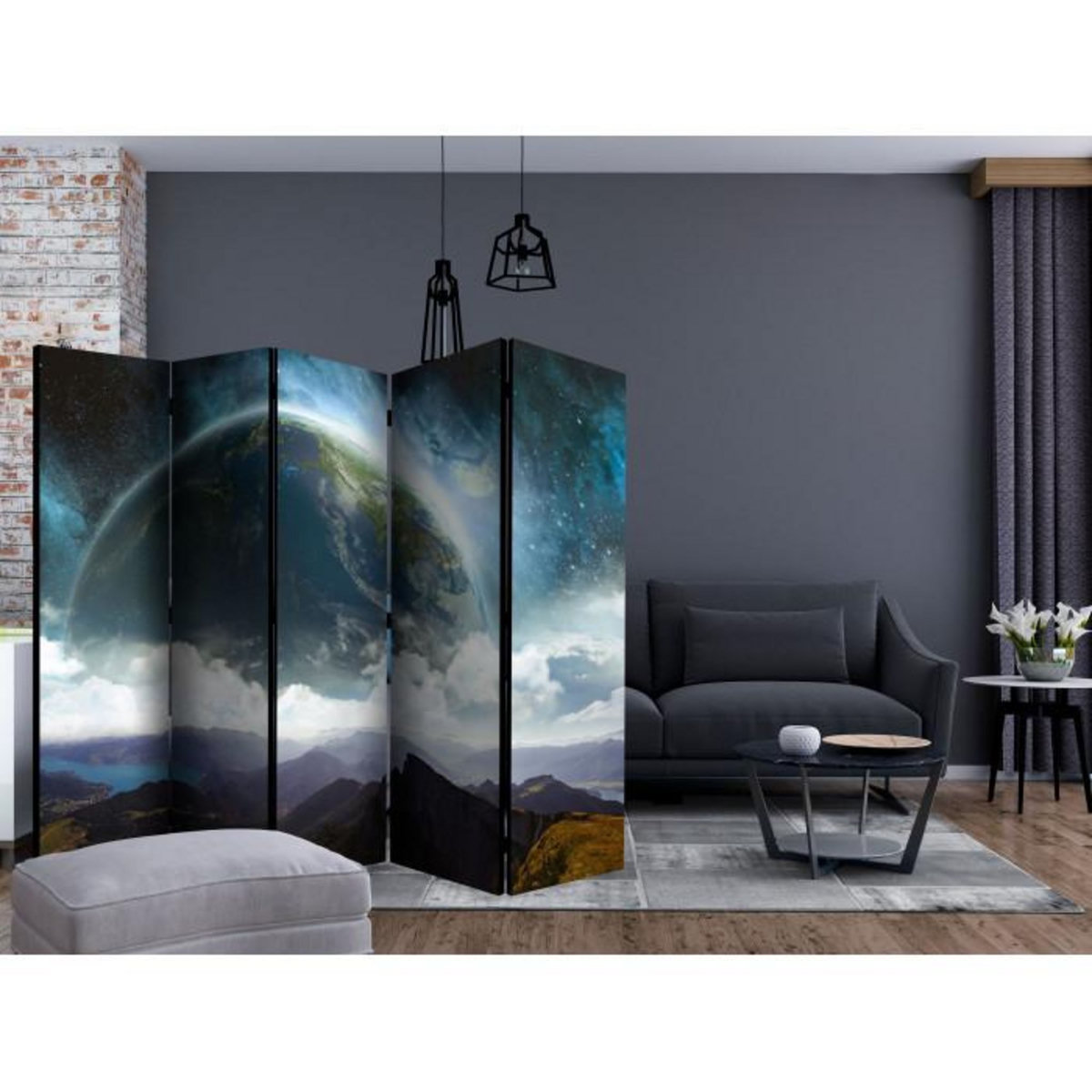 Paris Prix Paravent 5 Volets  Earth II  172x225cm