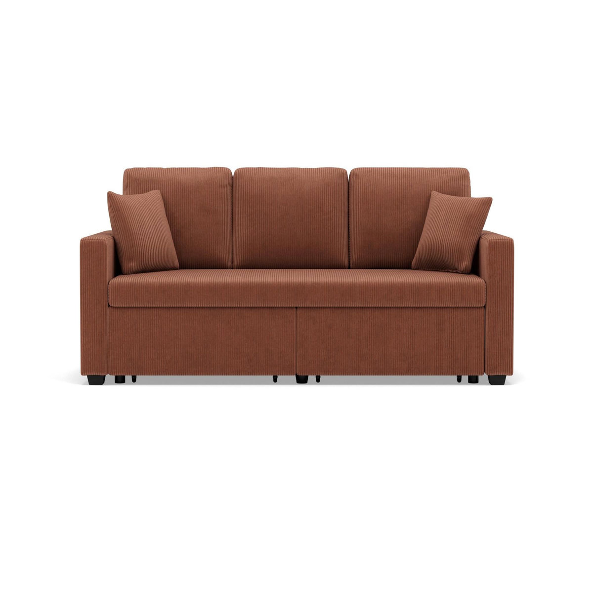 BEST MOBILIER Cyrus - canapé droit 3 places convertible en velours côtelé