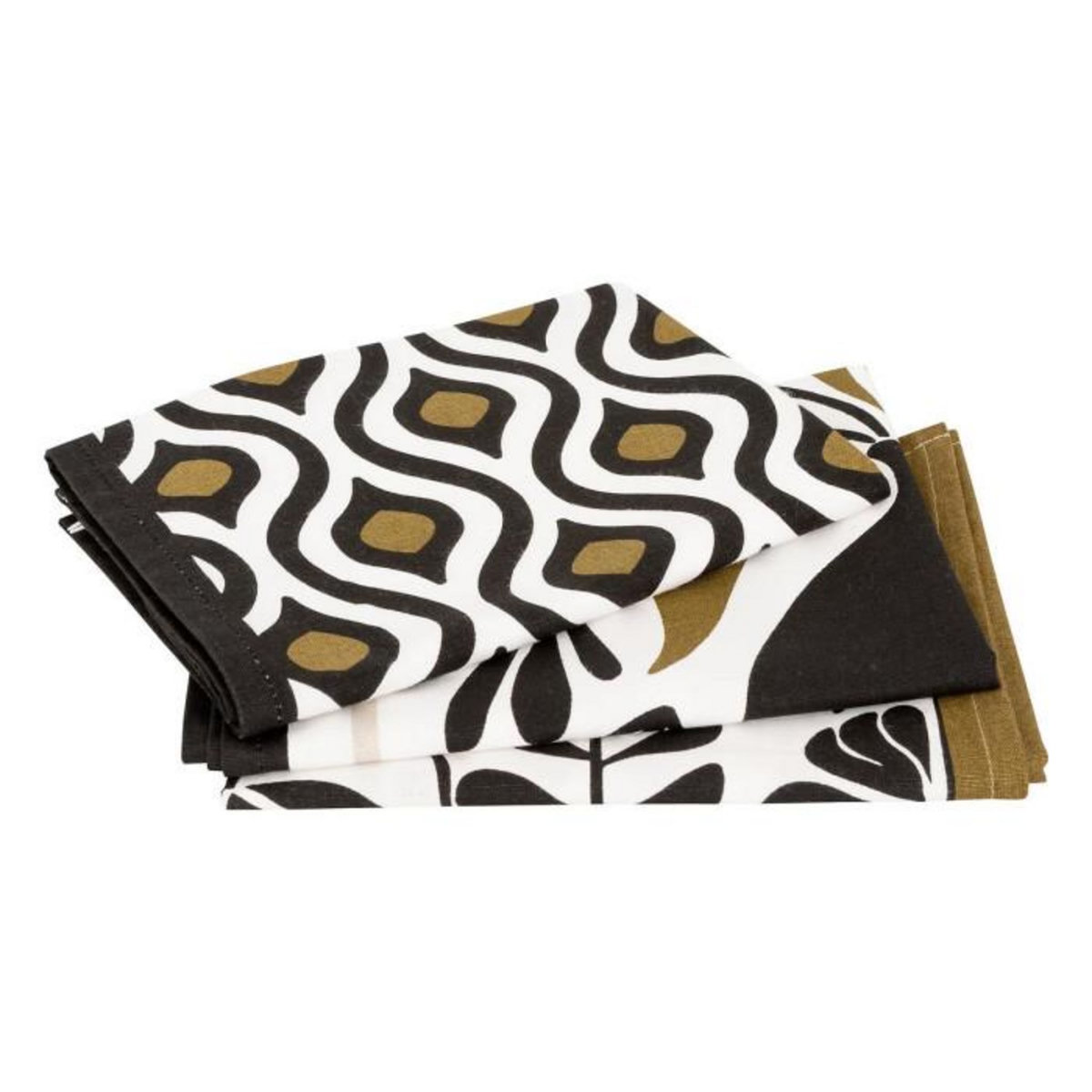 ATMOSPHERA Lot de 3 Torchons Imprimés  Twiste Lime  45x70cm Multicolore