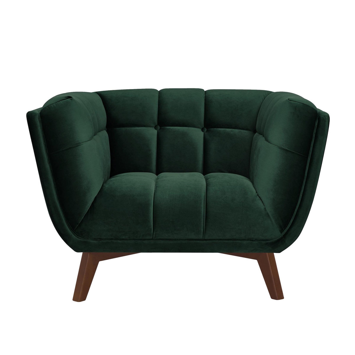 Rendez vous déco Fauteuil en velours vert foncé-Mona