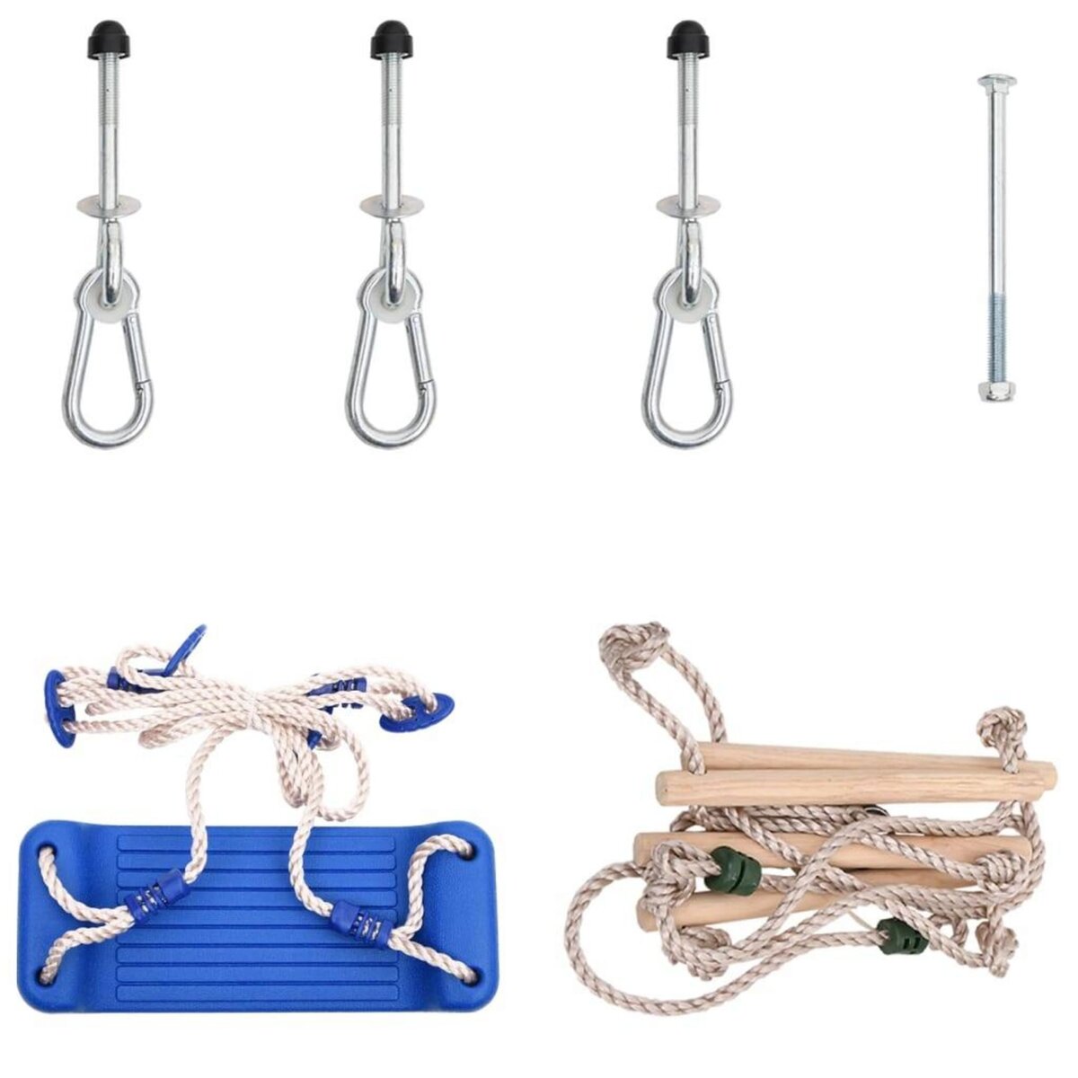VIDAXL Siege de balançoire avec echelle de corde et pierres d'escalade