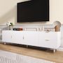 Voir la diapositive 4 : MERAX Meuble tv blanc 170 cm mdf