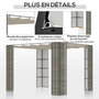 Voir la diapositive 6 : OUTSUNNY Pergola rétractable style colonial dim. 2,98L x 2,98l x 2H m métal époxy anticorrosion résine tressée grise toile polyester haute densité 180 g/m² crème