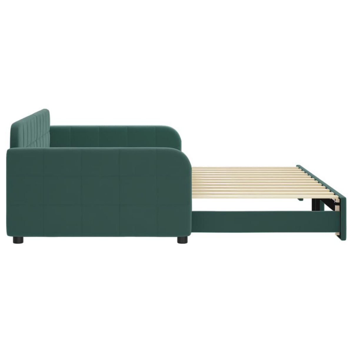 VIDAXL Lit de jour avec gigogne sans matelas vert fonce 100x200 cm