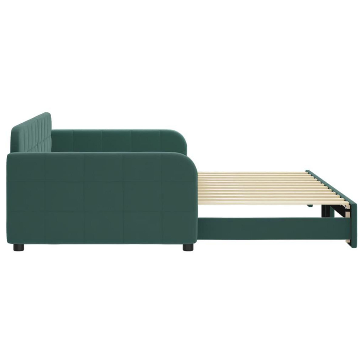 VIDAXL Lit de jour avec gigogne sans matelas vert fonce 100x200 cm