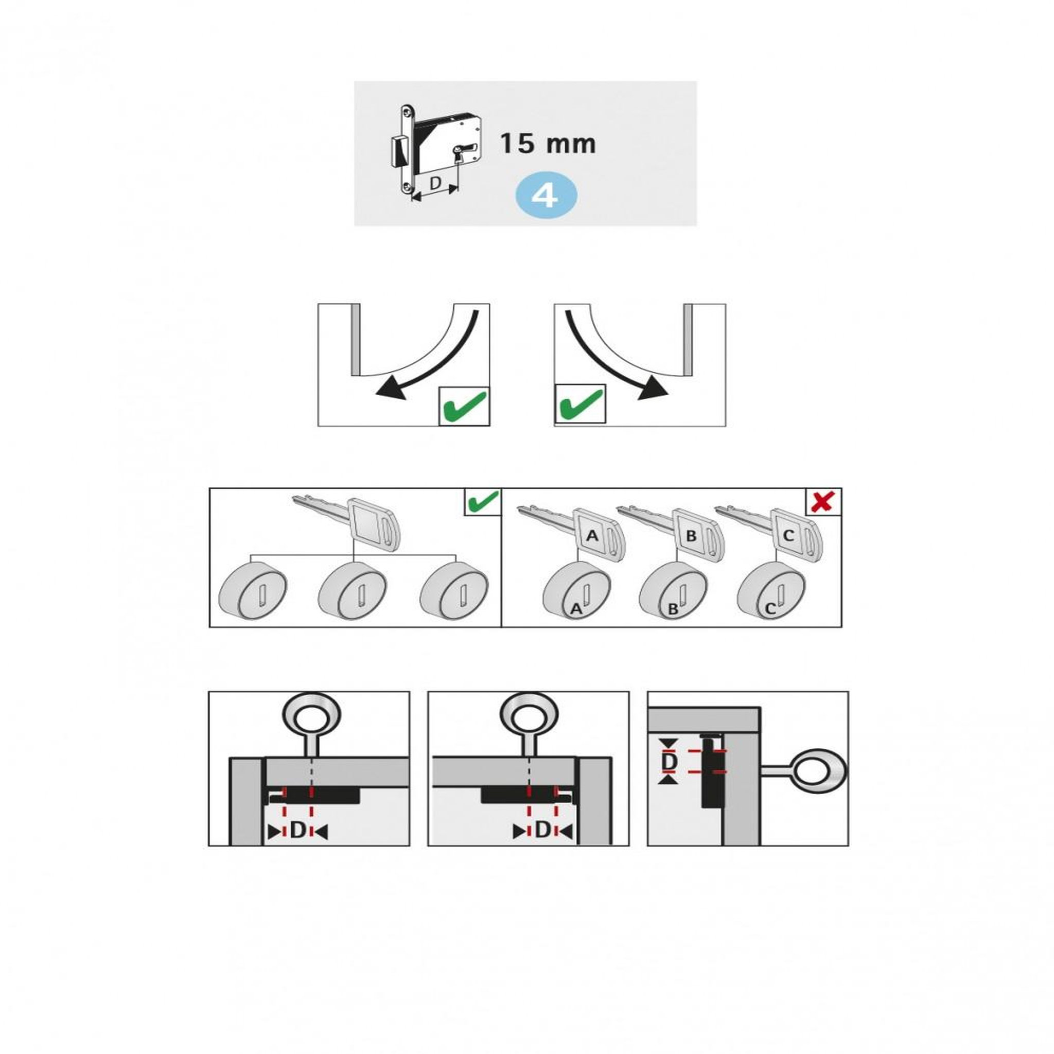CENTRALE BRICO Serrure de meuble acier en applique HETTICH 15 mm réversible