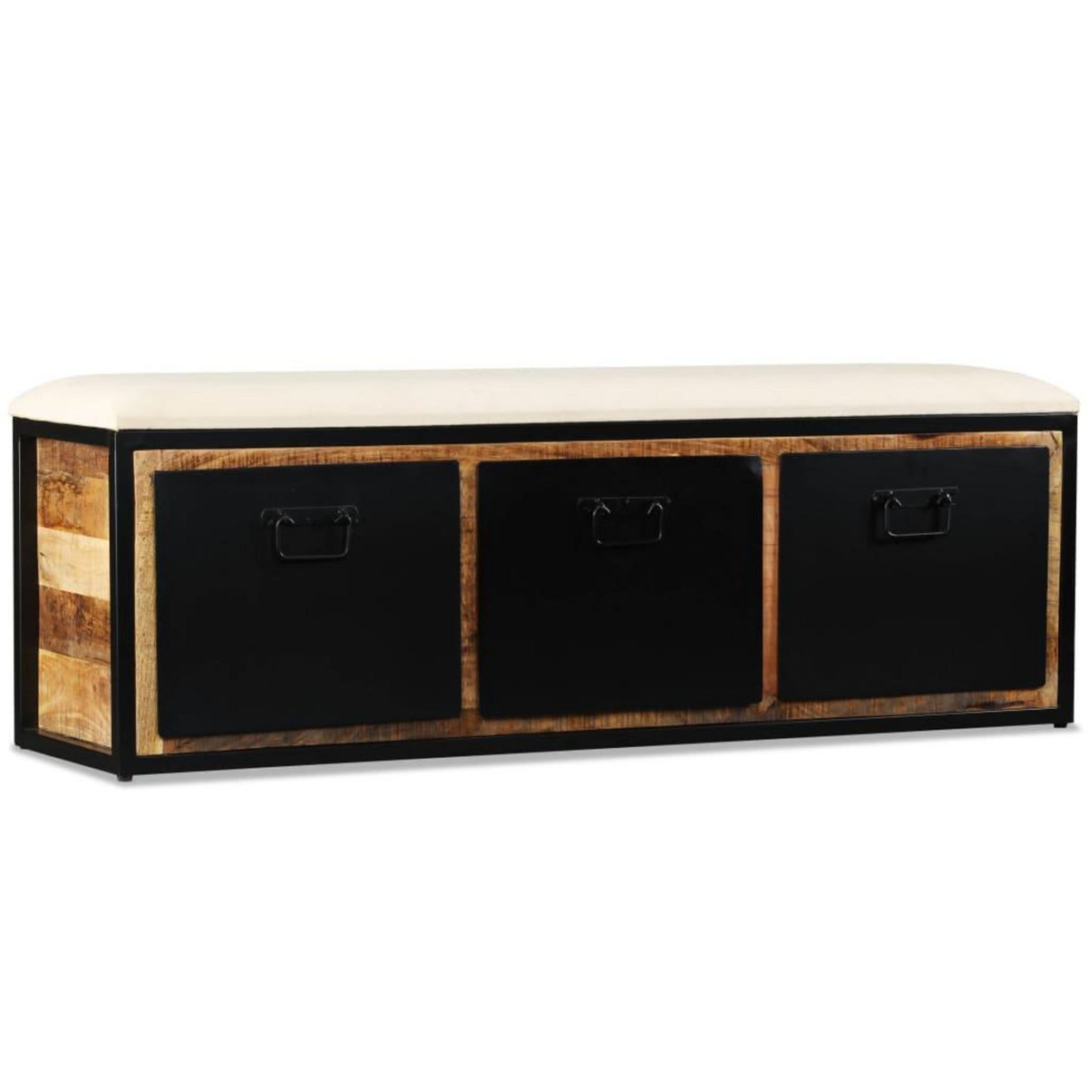 VIDAXL Banc de rangement avec 3 tiroirs Bois de manguier 120x30x40 cm